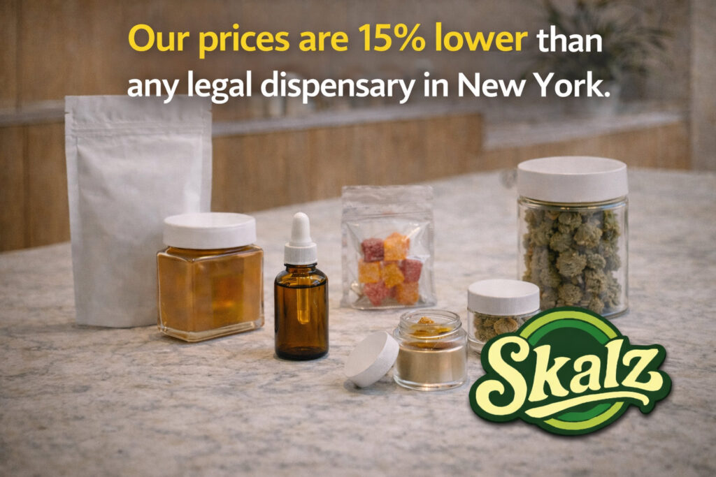 Inside SkaLz adult-use cannabis dispensary in Vestal, NY